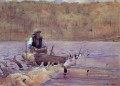 Hombre en una batea Pesca Realismo pintor Winslow Homer
